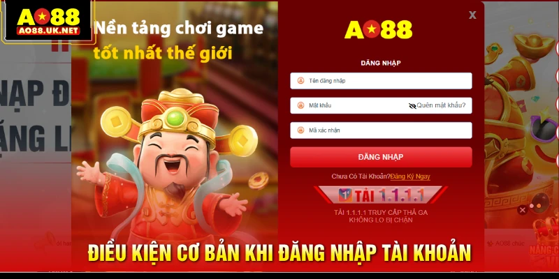 Điều kiện cơ bản khi đăng nhập tài khoản